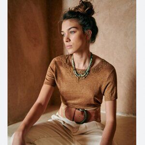Sezane Mina linen reversible Tee NWT